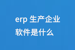 erp生產(chǎn)企業(yè)軟件是什么